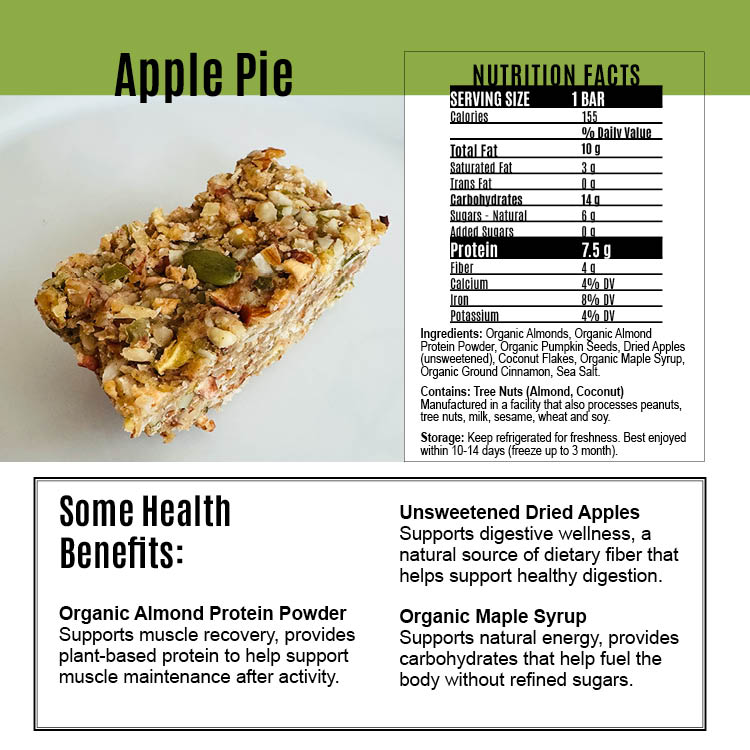 Apple Pie High Quality Natural Protein Energy Bar